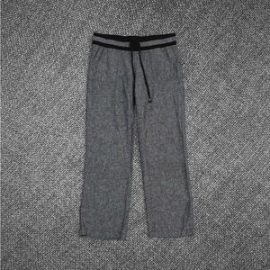 Gray Wide-Leg Drawstring Lounge Pants
